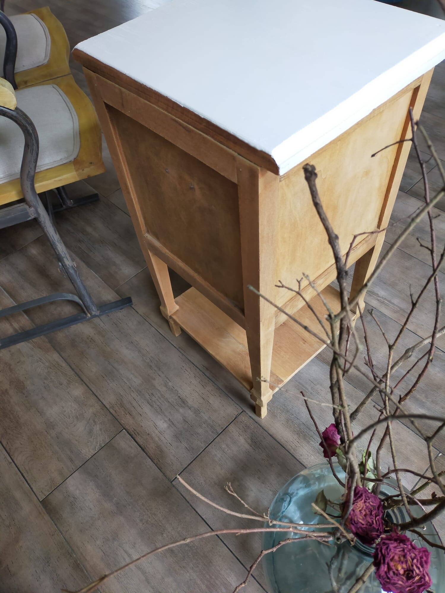 Solid wood bedside table