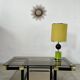 Coffee table in black and gold metal, smoked glass 70 years Romeo Rega vintage