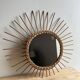 Vintage rattan sun mirror