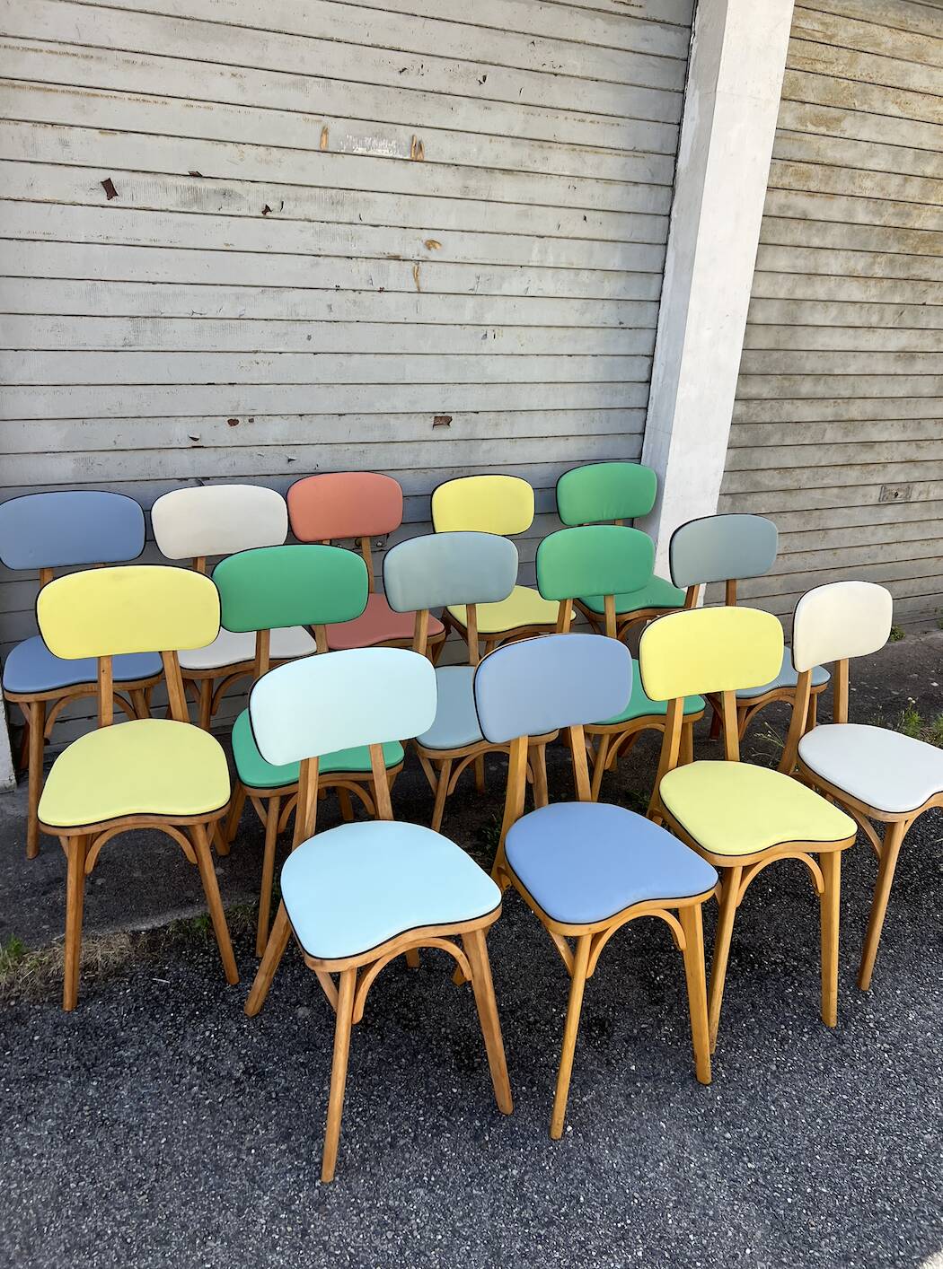 (lot) 14 Heart Compass Multicoloured Chairs