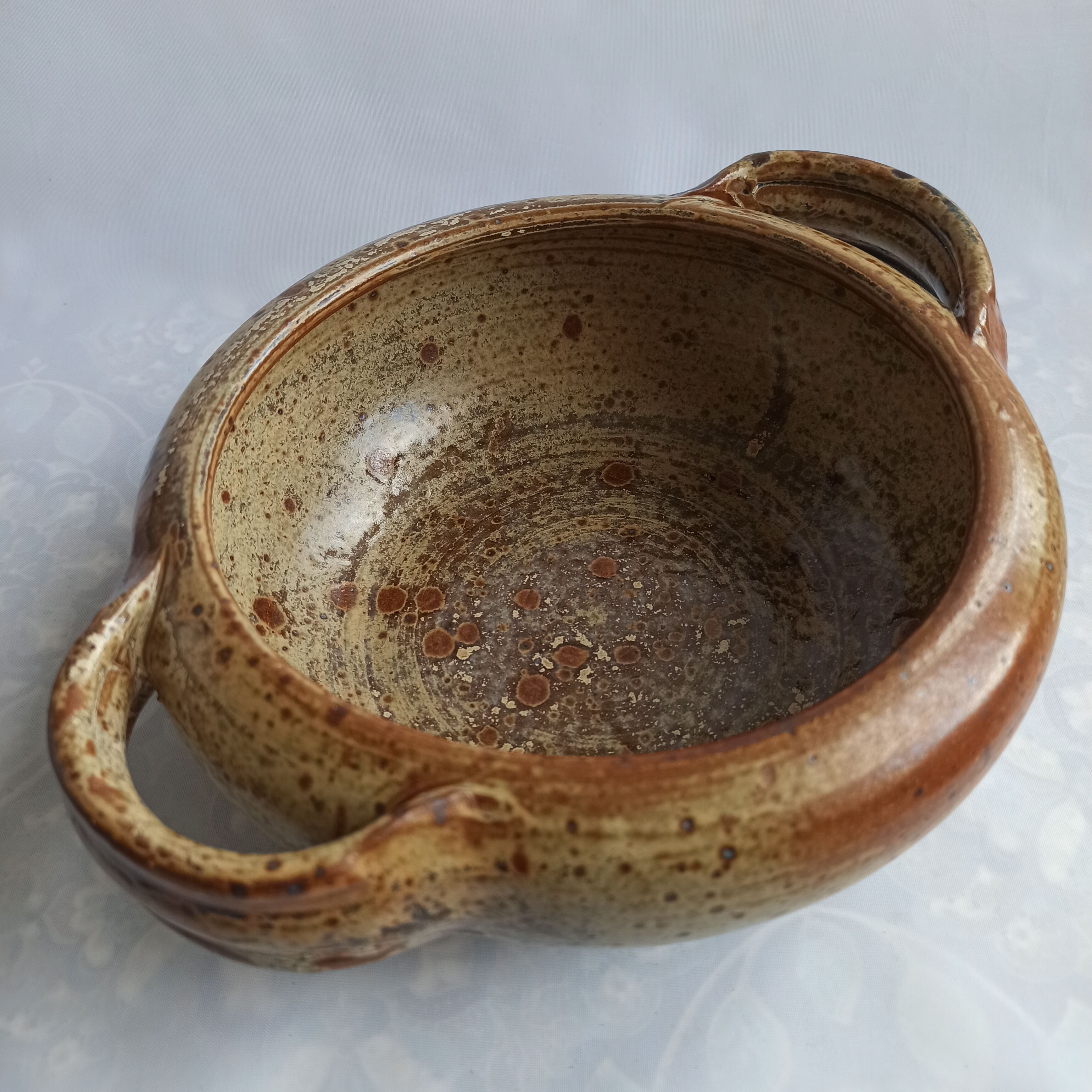 La Borne pyrity sandstone dish signed by JP