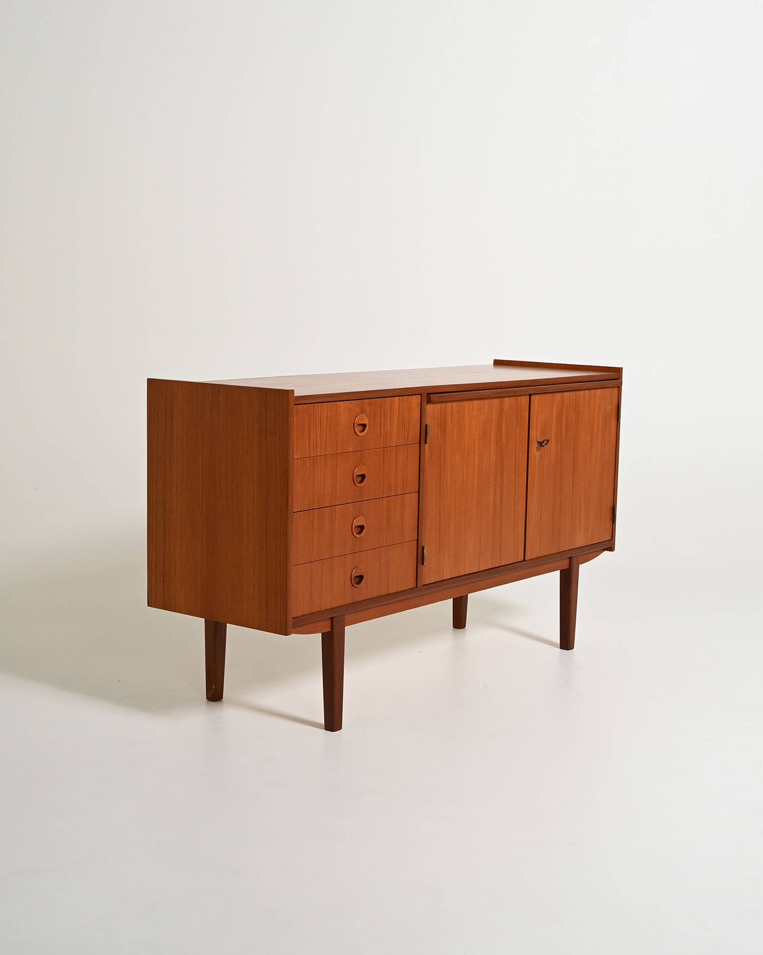 Scandinavian teak sideboard with pull-out shelf, 1960s