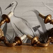 Pair of gilded wood sconces