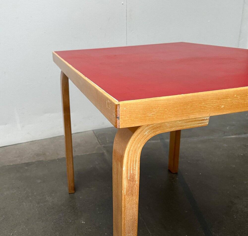 Mid-century red dining table or desk by Alvar Aalto for Artek, 1960s