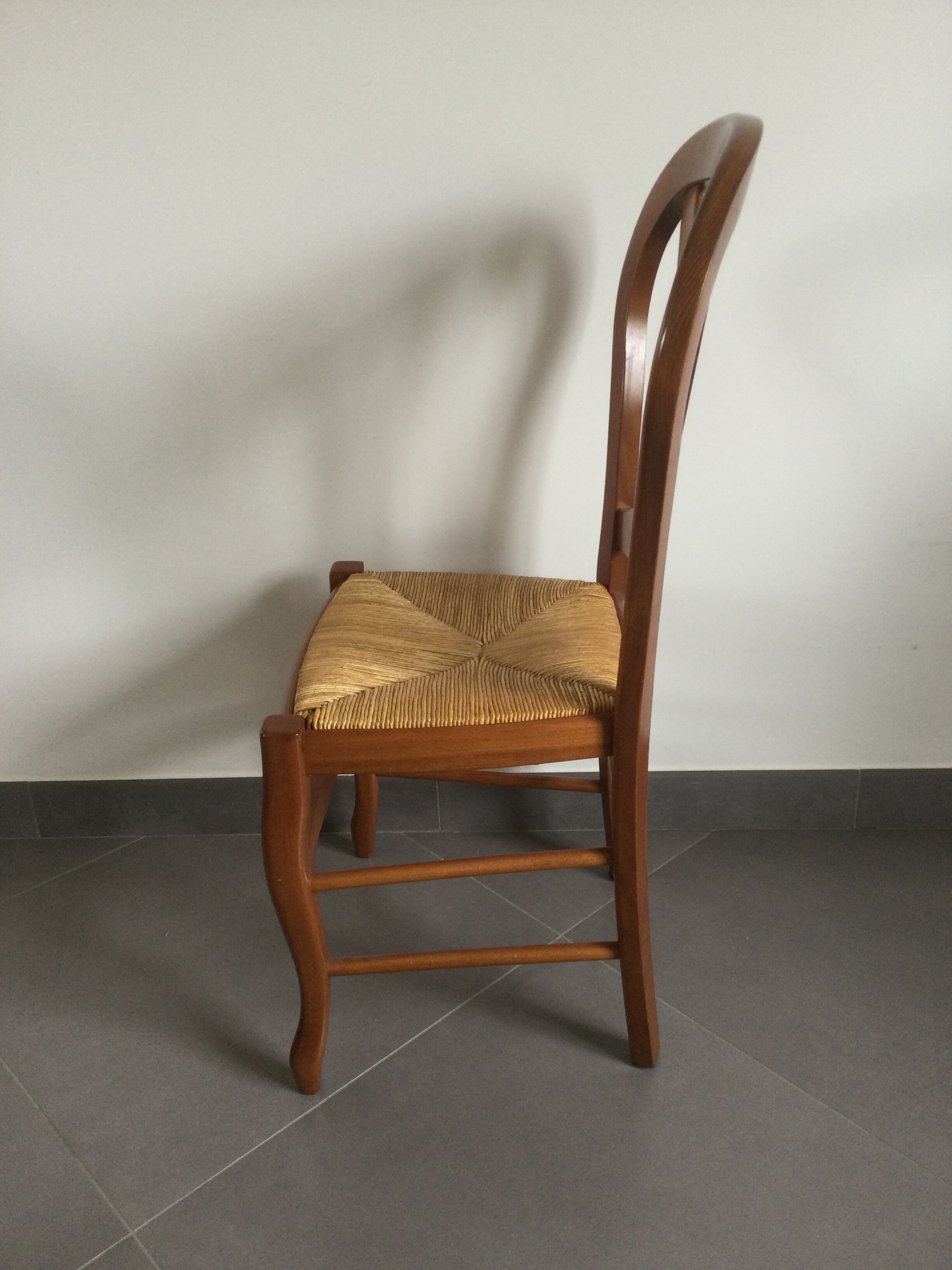 Series of 4 cherry wood chairs