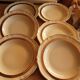 6 semi flat plates art porcelain limoges r. leclair burdet grenoble