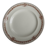 Set of 6 vintage flat plates, 23 cm, Longwy brand, Mireille pattern.