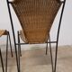 Vintage wicker and black steel chair