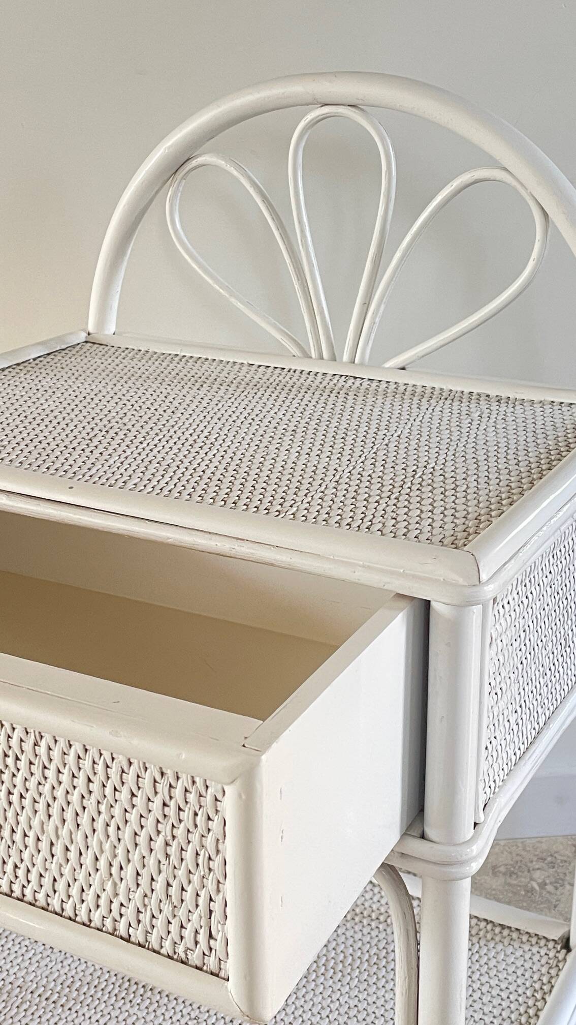 Pair of Vintage Rattan Bedside Tables