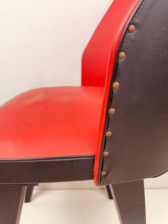Bright red vintage cocktail chair 50s-60s