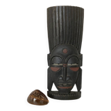 African wooden mask statuette