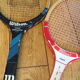 Set 4 vintage wooden tennis rackets