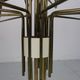 Italian mid-century modern brass and opaline glass chandelier, 1960