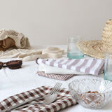 Lot de 4 serviettes vichy marron