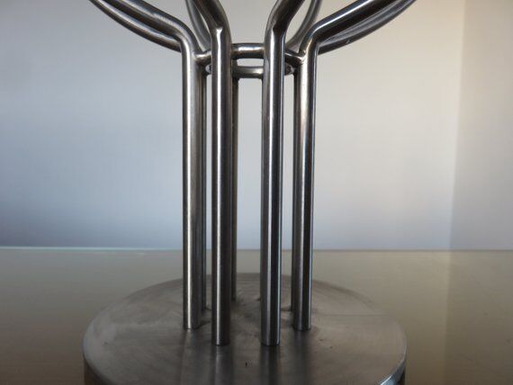 Modernist Scandinavian candlestick years 70 steel