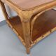Table basse vintage en rotin et bois