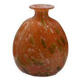 Blown glass balloon vase from mdina glass malta, 1970 red murano glass paste