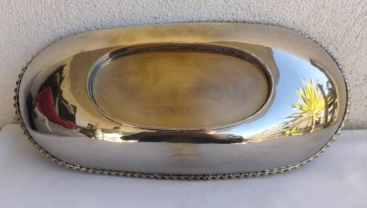 Studded silver metal basket