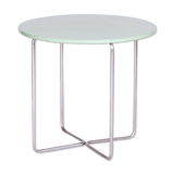 Restored Bauhaus Round Table, Chrome, Revived Polish, Czechia, 1930s