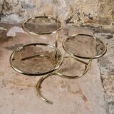 Modular brass coffee table, Morex, Italy, 1970s