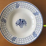 5 antique deep plates in badonviller earthenware