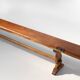 French Extra long solid elm wooden monastery bench, ca. 1850