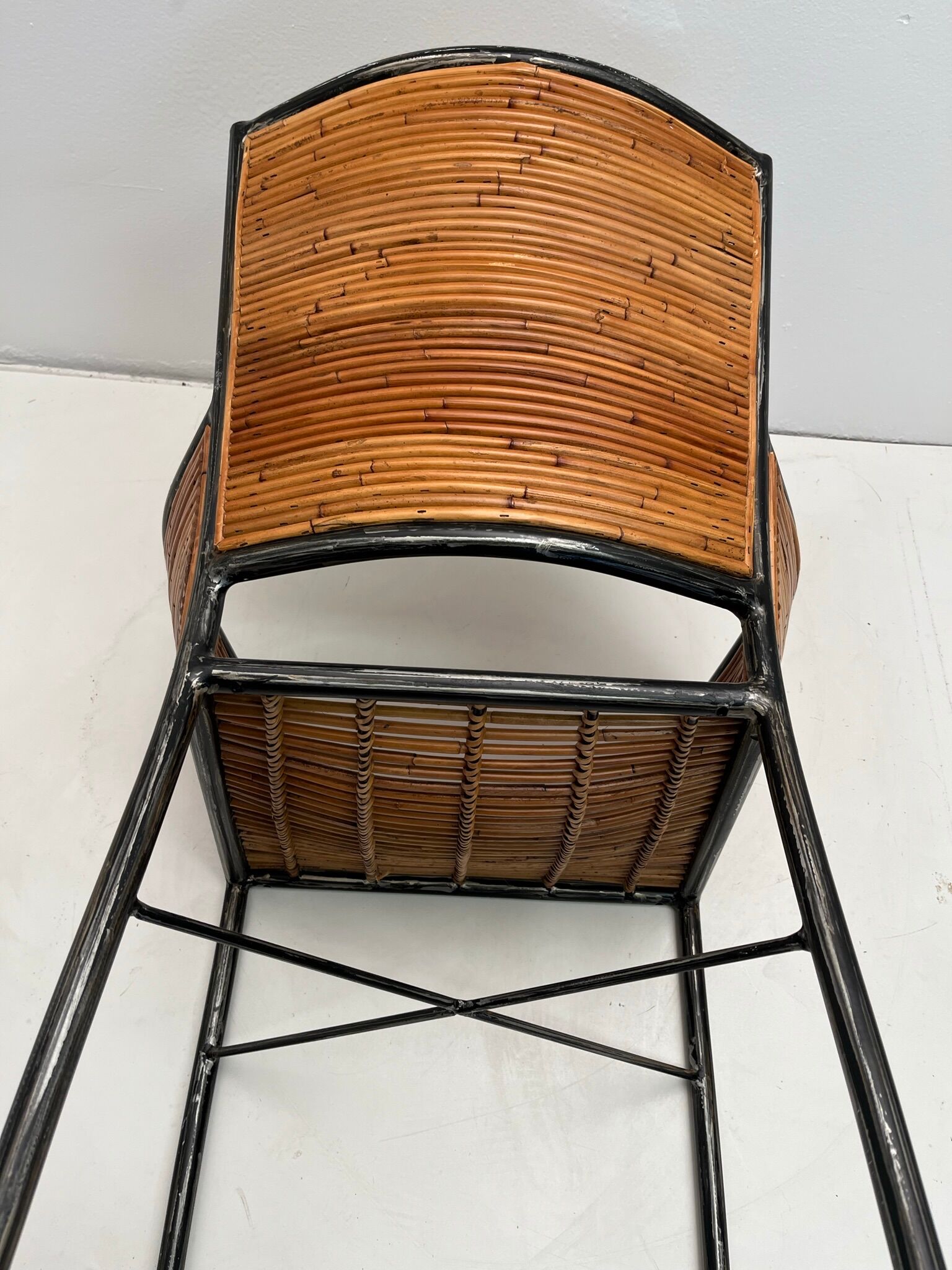 Bamboo and iron armchair