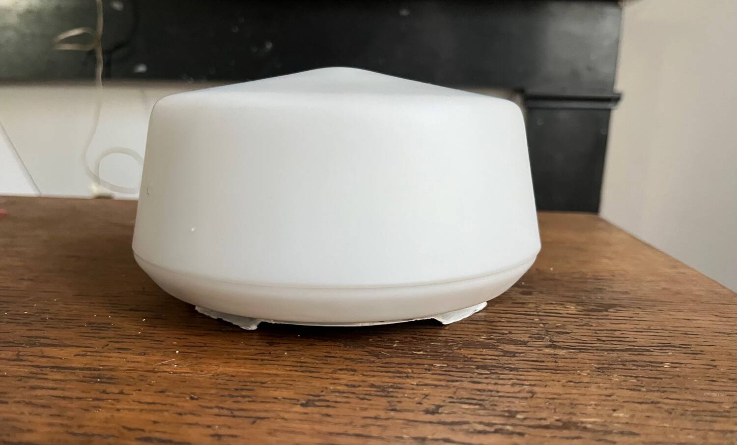 Small minimalist round white opaline wall light RZB Bamberg