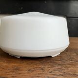 Small minimalist round white opaline wall light RZB Bamberg