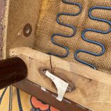 Mid-Century Scandinavian vintage retro armchair with oval armrests.