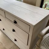 Charming old country sideboard painted in lime white