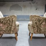 Pair of armchairs flower 50s