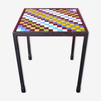 Side table - sofa tip - mosaic pate of glass - vintage