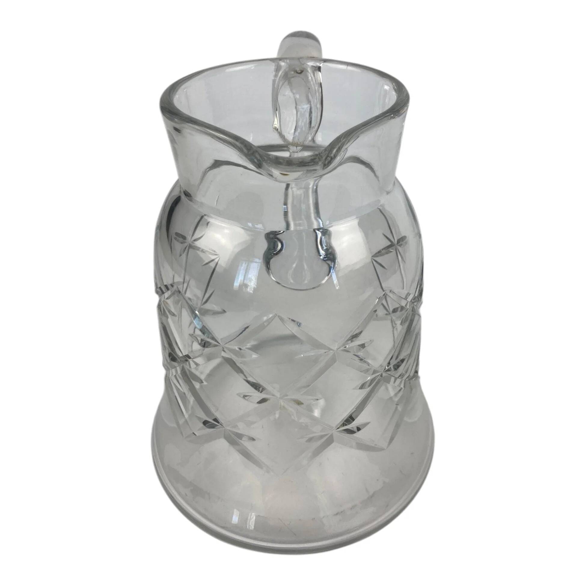 Antique Baccarat water jug in cut crystal with bevels.