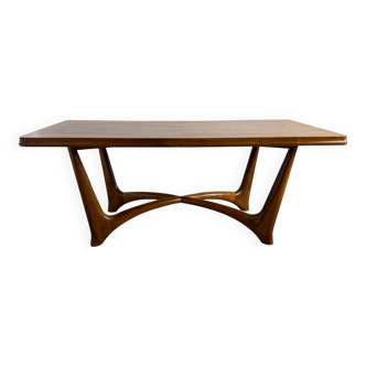 Vintage wooden coffee table – sculptural base