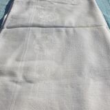 Monogrammed damask ivory tablecloth 160x145