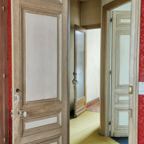 Porte de passage double face en sapin patiné XX siècle