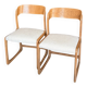 Ancienne paire de chaises Baumann traîneau vintage