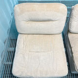 Pair of vintage beige velvet chairs