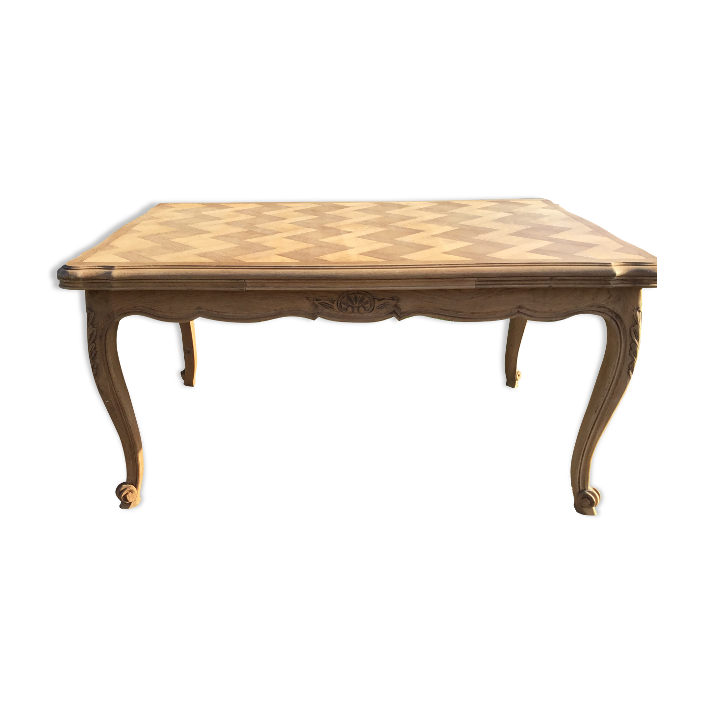 Louis XV style table in stripped and lightened oak