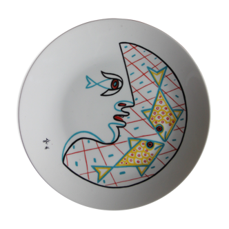 Assiette de Jean Cocteau en porcelaine