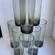 Set of 9 very large glasses in smoked glass 70s
