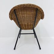 Chaise en osier de style mid-century, années 1950.