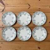 Set of 6 old flat plates Terre de Fer