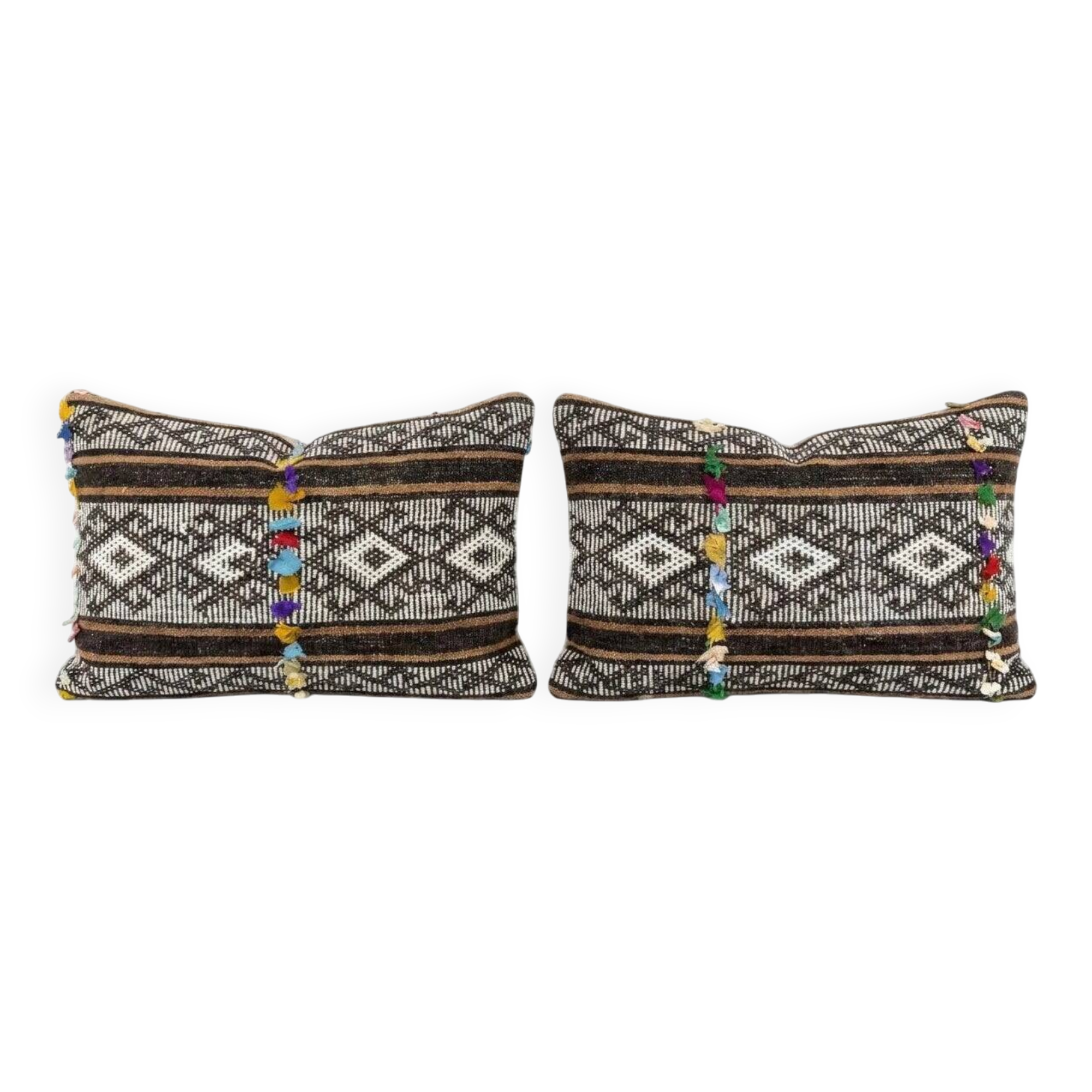 Set of 2 vintage kilim cushion covers 41x61 cm