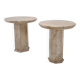 Set of 2 Italian Travertine Pedestals or Side Tables, 1980s