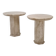 Set of 2 Italian Travertine Pedestals or Side Tables, 1980s
