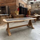 1960s oak and slate table