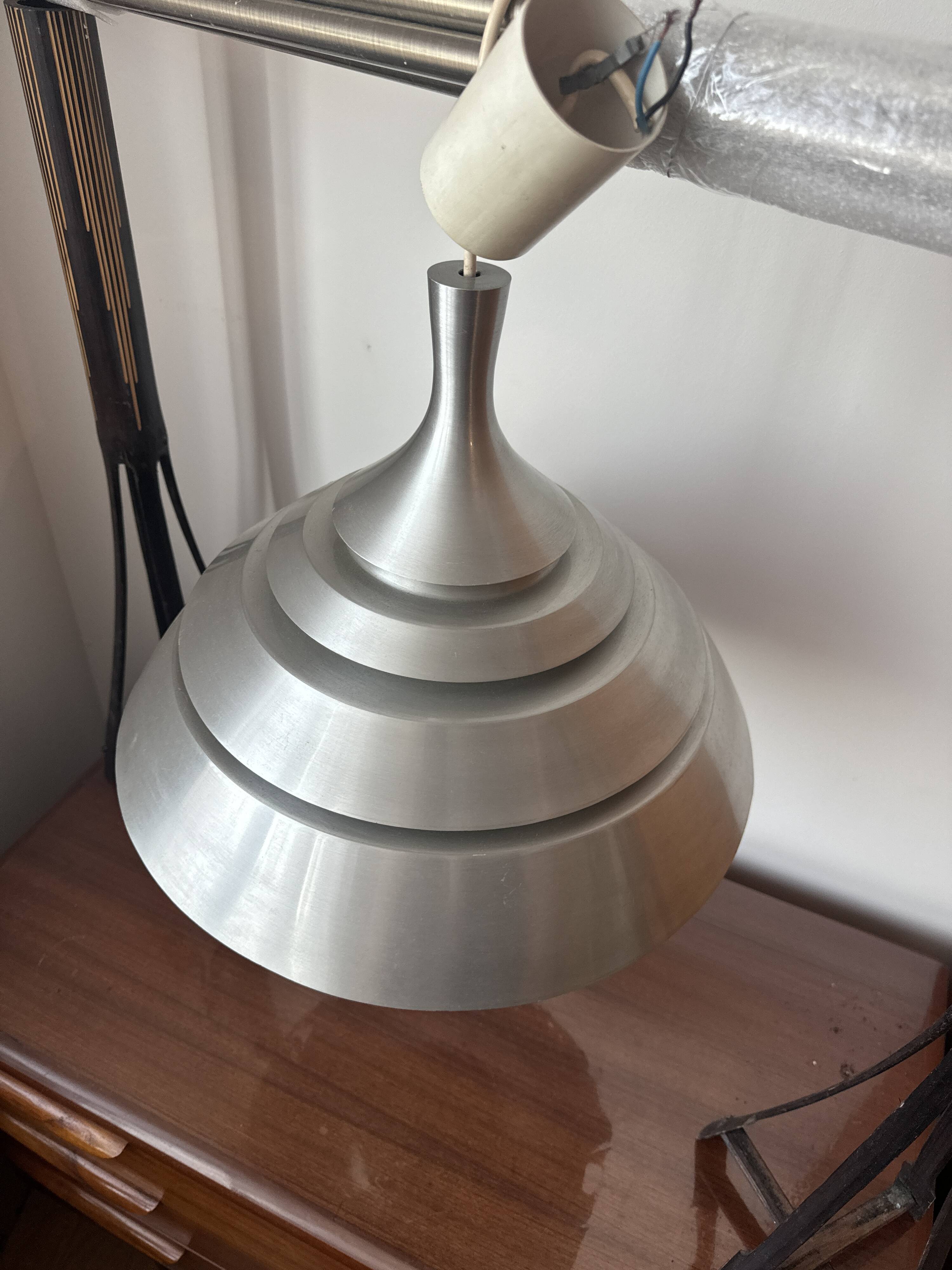 Suspended aluminium lamp by Hans Agne Jakobsson, Sweden, 1960.