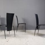 Set of 4 post modern dining chairs by Arper Italy, 1980s